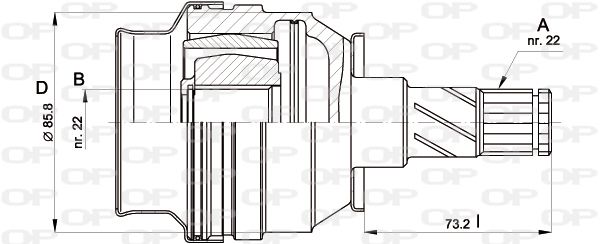 OPEN PARTS Шарнирный комплект, приводной вал CVJ5407.20